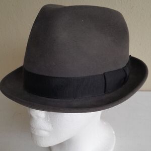 Stetson Wool Fedora Charcoal Gray with Grossgrain Ribbon